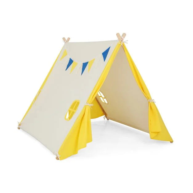 Durable Pine Wood Kids Playhouse Tent – Large Triangular Design