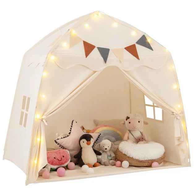 LED Light Kids Play Tent Bed, Extra Large for 3-12 Years