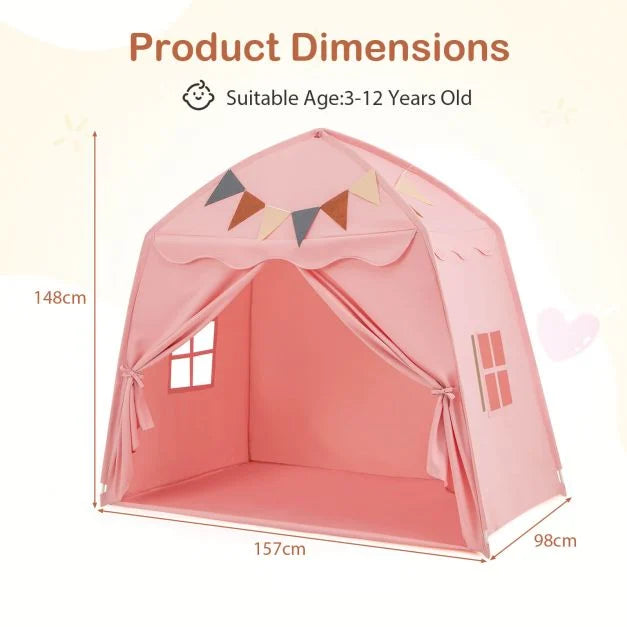 LED Light Kids Play Tent Bed, Extra Large for 3-12 Years