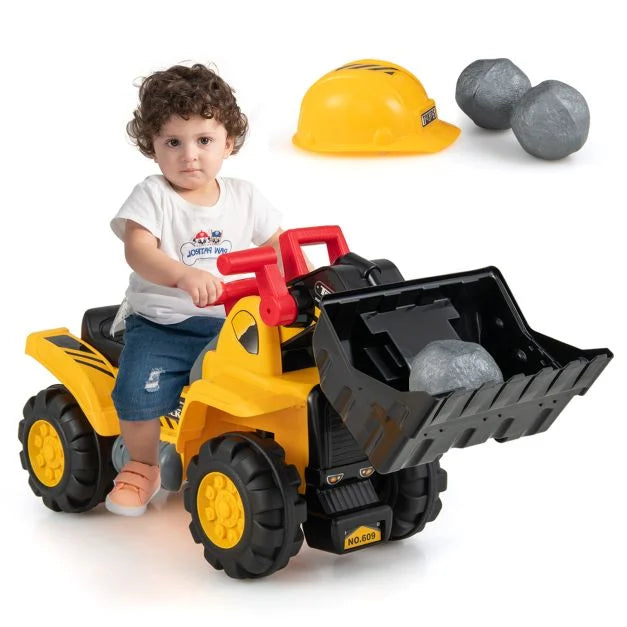 Kids Construction Bulldozer Ride-On with Sound Effects