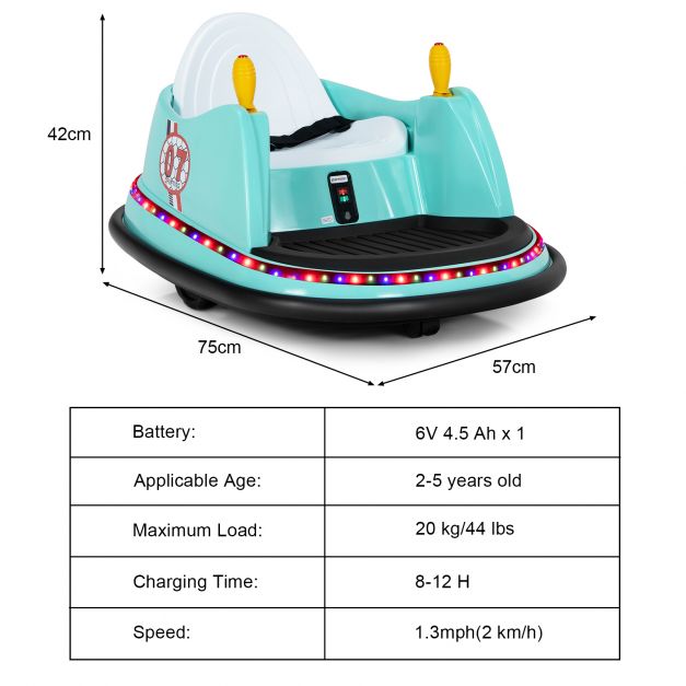 Kids Ride-On Bumper Car with Colorful Flashing Lights & Music