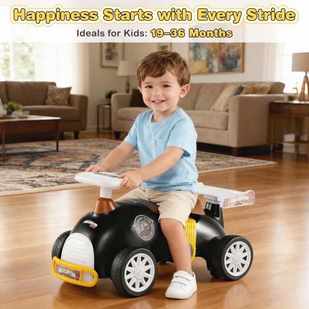 Kids Sliding Ride-On Car with Music and Wings