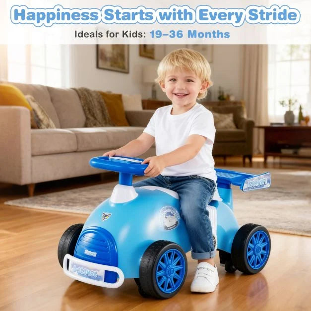 Kids Sliding Ride-On Car with Music and Wings