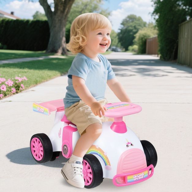 Kids Sliding Ride-On Car with Music and Wings
