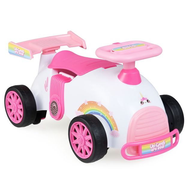Kids Sliding Ride-On Car with Music and Wings