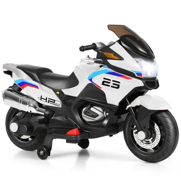 Kids Electric Ride-On Motorbike with Training Wheels