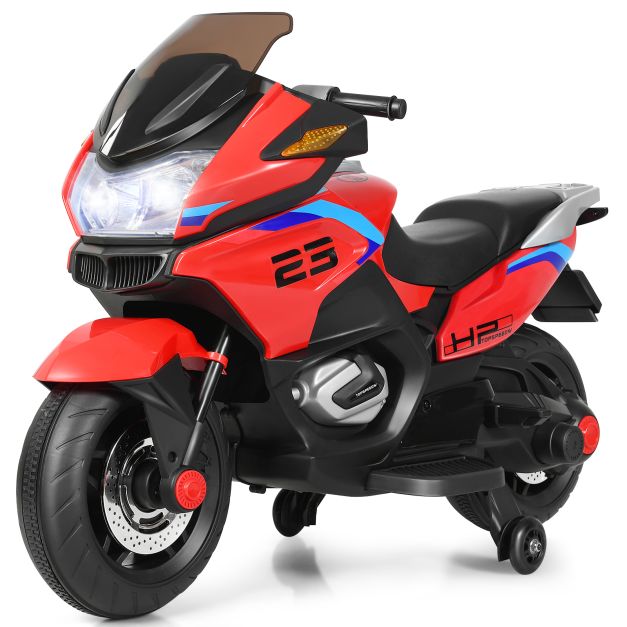Kids Electric Ride-On Motorbike with Training Wheels