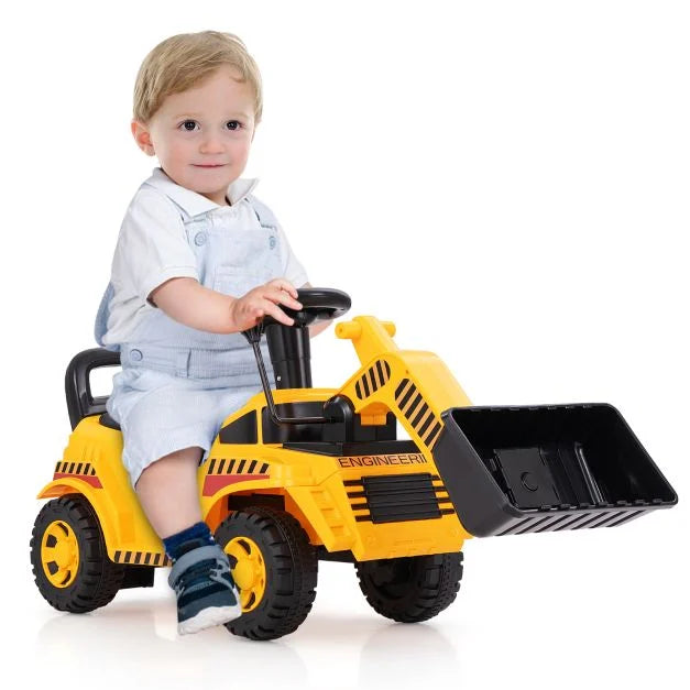Kids Bulldozer Ride-On with Movable Front Bucket