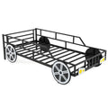 Kids Car Platform Bed – Single Size, Metal Frame with Rolling Wheels