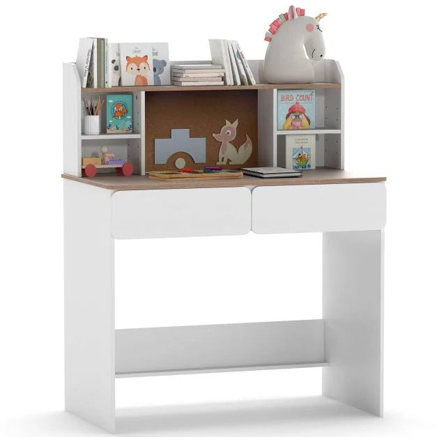 Student Desk for Kids with Writing Surface and Cork Bulletin Board