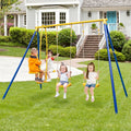 Heavy-Duty Kids Playset with 2 Swing Seats and 2 Glider Seats for Ages 3–12