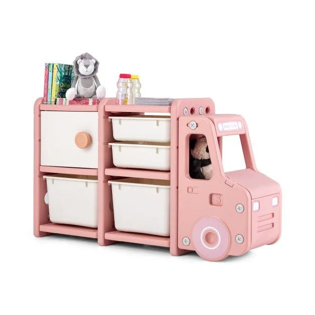 Truck-Style Toddler Storage Cabinet and Toy Organizer for Kids