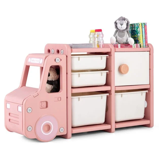 Truck-Style Toddler Storage Cabinet and Toy Organizer for Kids