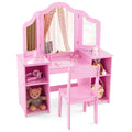 Tri-Folding Detachable Mirror Kids Vanity Set for Bedroom