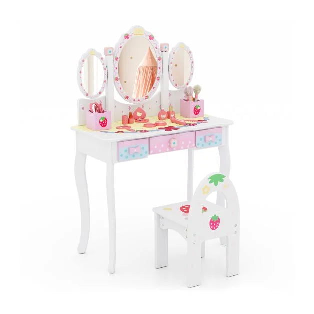 Multi-Functional Kids Vanity Table & Chair – 2-in-1 Design