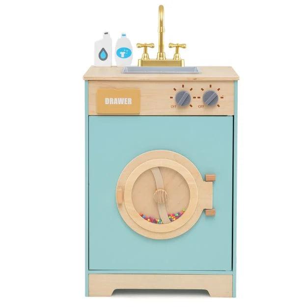 Toy Washer Playset for Kids with Detergent and Pretend Laundry Fun