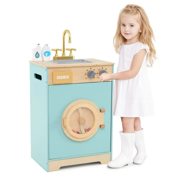 Toy Washer Playset for Kids with Detergent and Pretend Laundry Fun