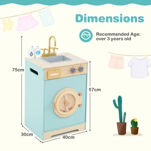 Toy Washer Playset for Kids with Detergent and Pretend Laundry Fun