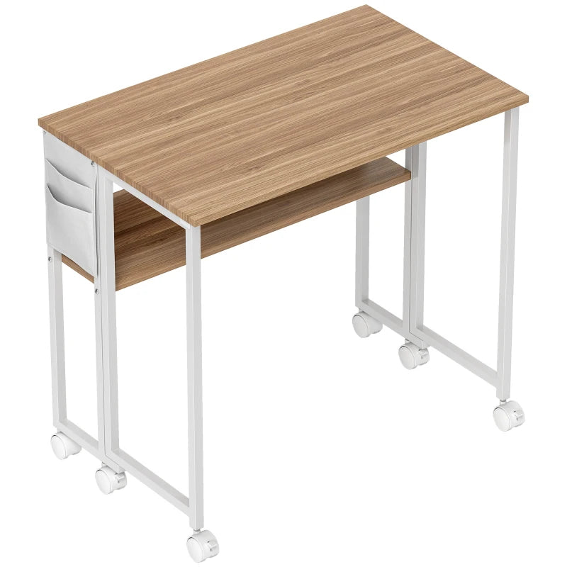 Natural Wood Drop Leaf Writing Desk 80cm