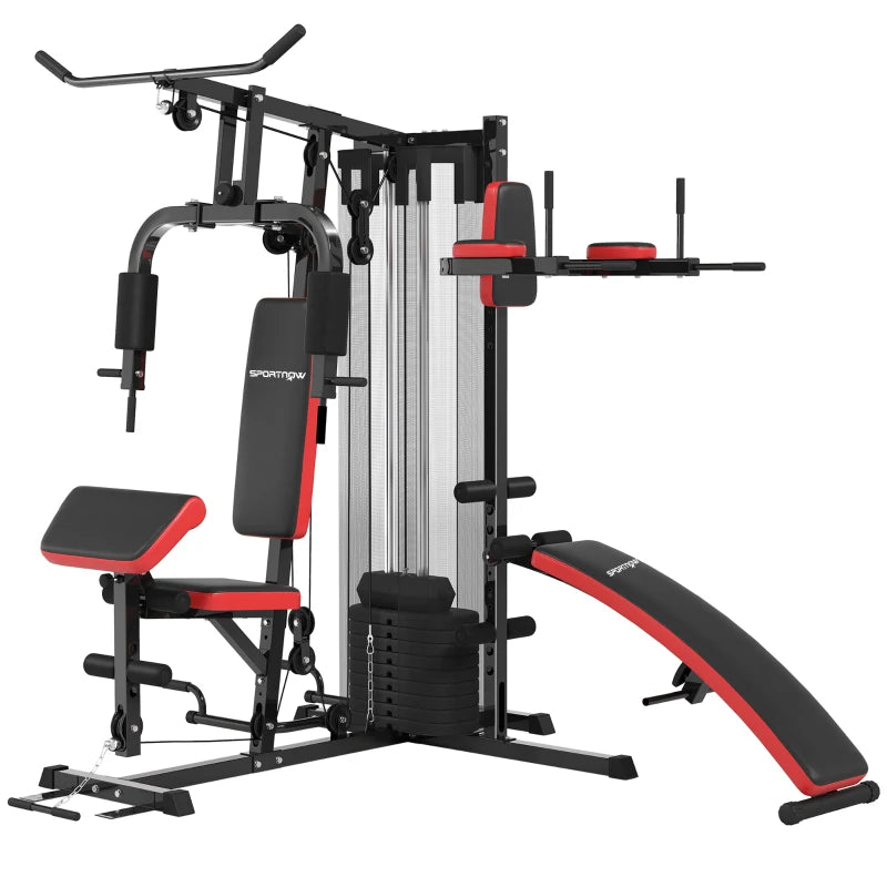 Home Gym Machine – 65kg Weights, Sit-Up Bench & Push-Up Stand