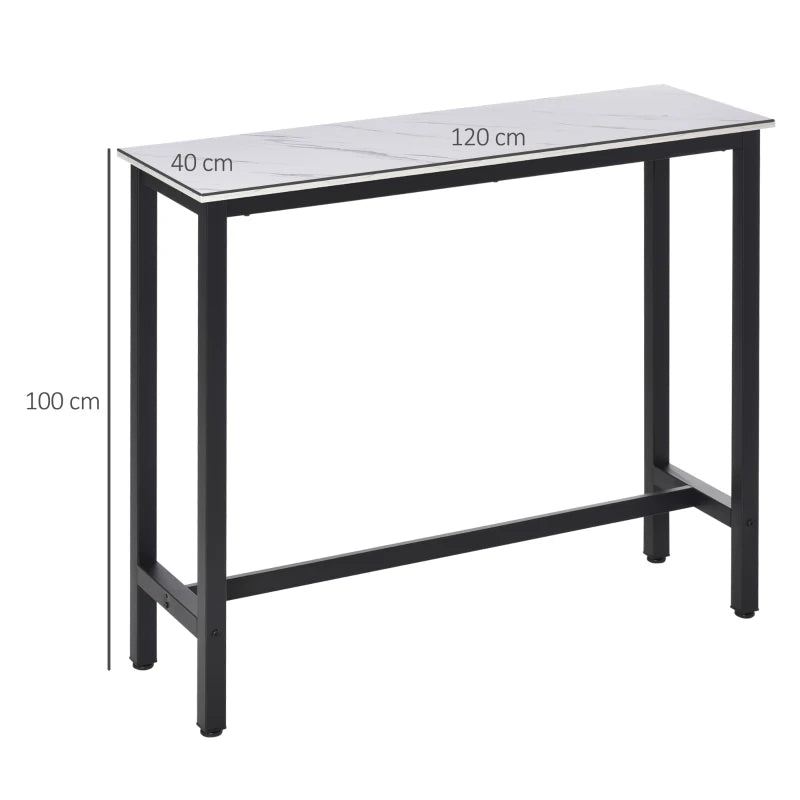 Industrial Rectangular Bar Table, White & Black, Coffee & Dining Table