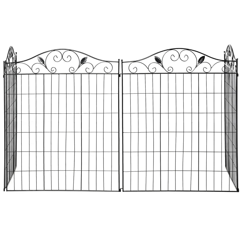 Sturdy Metal Garden Fence, 4 Panels, 44in x 12ft – Reliable Landscape Border Edging