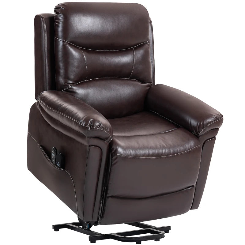 Power Lift Recliner Chair Brown – Massage, Heat, USB Port