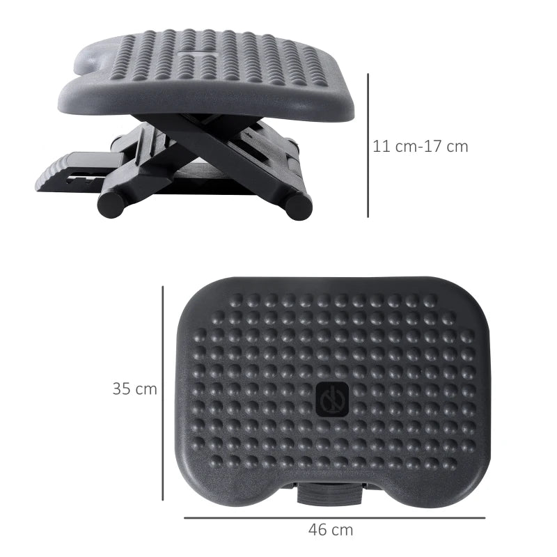 Home Office Footrest – Adjustable Height & Tilt, Charcoal Grey