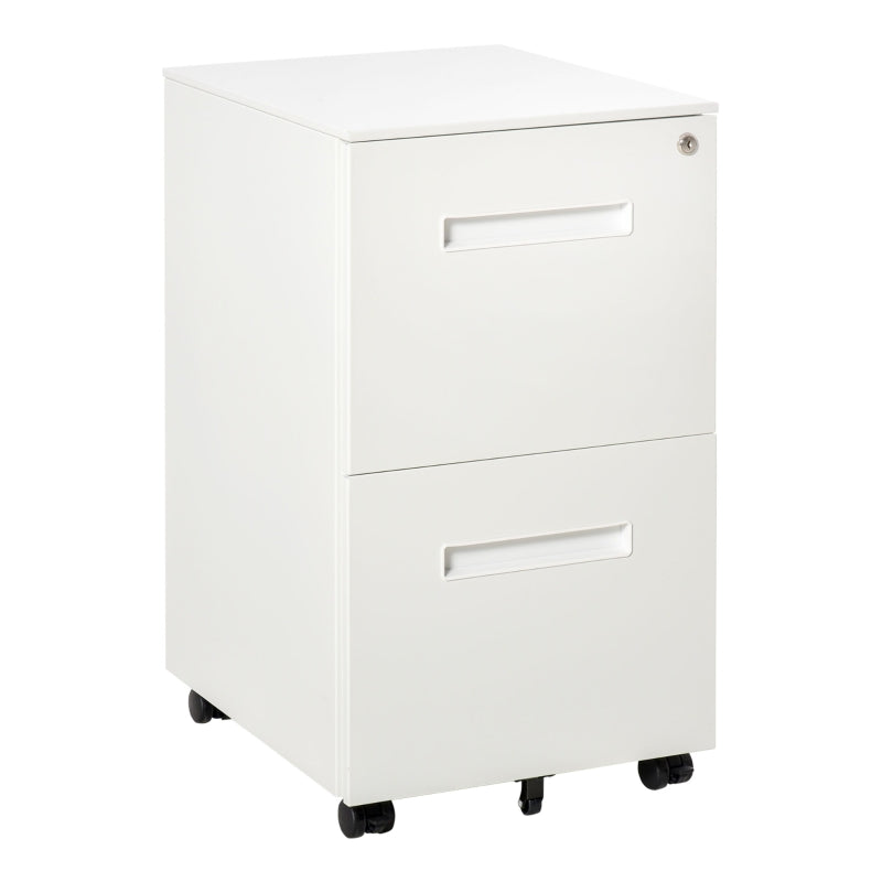 Lockable Rolling Filing Cabinet with 2 Drawers – Home Office