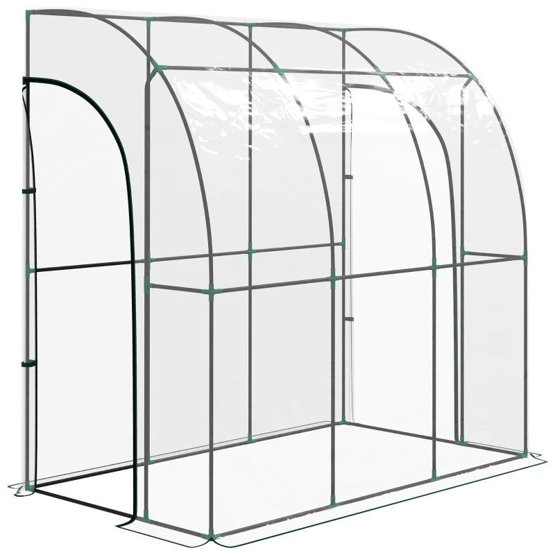 Sturdy Walk-In Lean-To Greenhouse with Accessories for Easy Gardening 214cm x 118cm