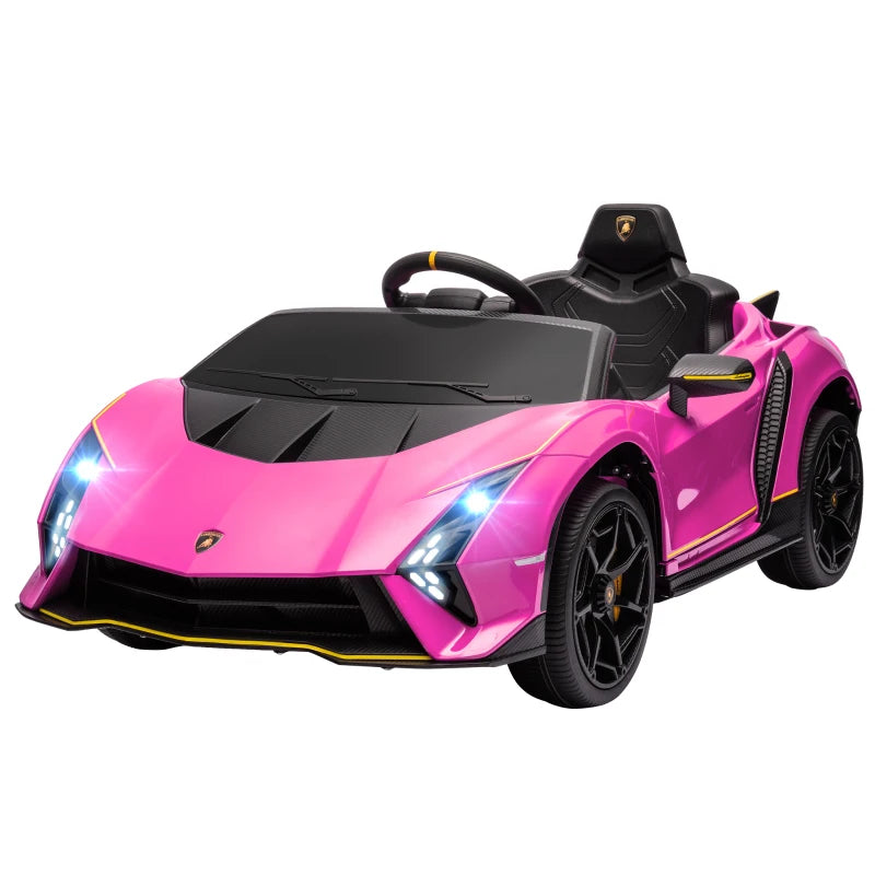 Pink 12V Kids Electric Lamborghini Car with Remote & Soft Start, Suspension Wheels