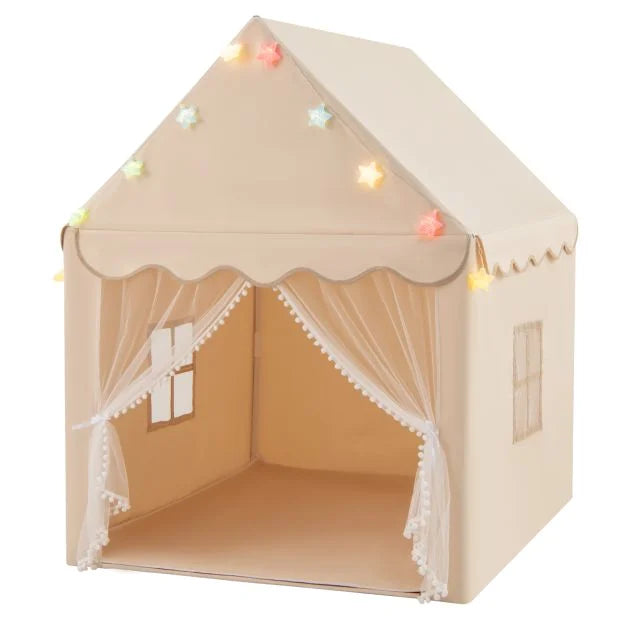 Fun & Large Kids Playhouse with Washable Mat and Enchanting Star Lights