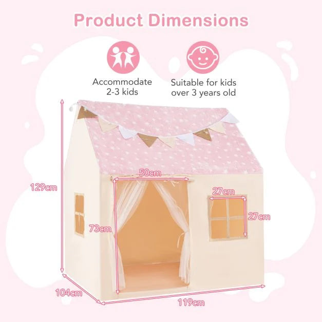 Toddler Indoor Playhouse with Glow in the Dark Star Design