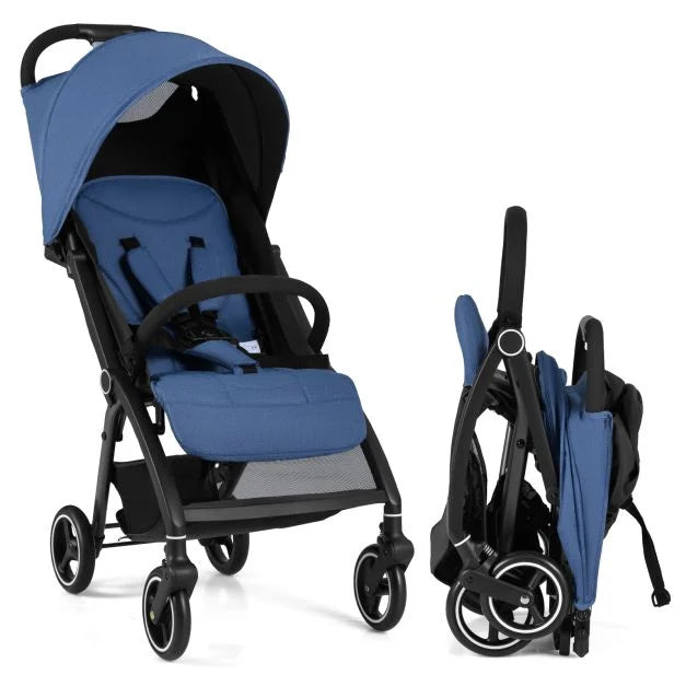 Lightweight Foldable Baby Stroller with Adjustable Backrest & Canopy