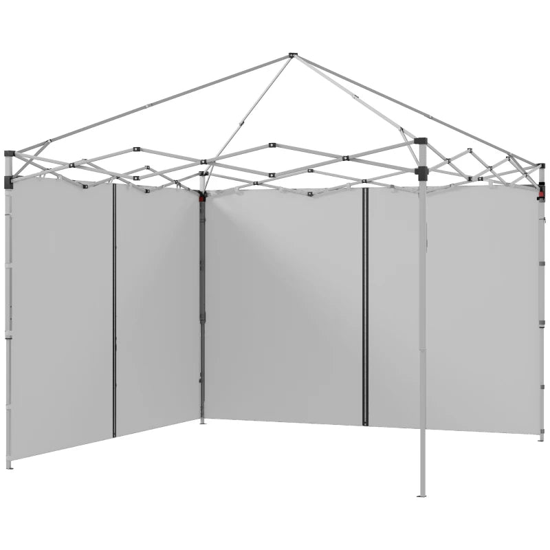 Grey Zipped Gazebo Sidewalls, Set of 2 Replacement Panels for Outdoor Use, 3 x 3m