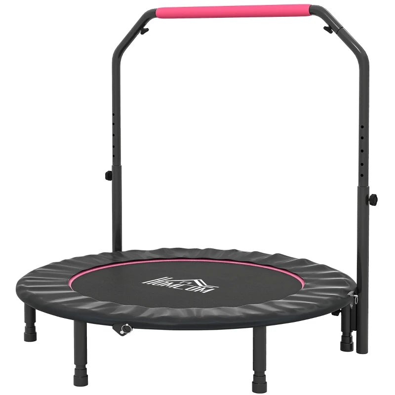 48'' Pink Fitness Trampoline – Compact, Foldable with Foam Handle