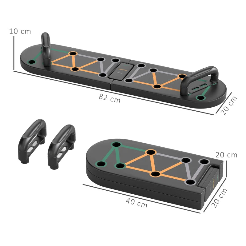 Black Foldable Push Up Board – Chest & Shoulder Trainer