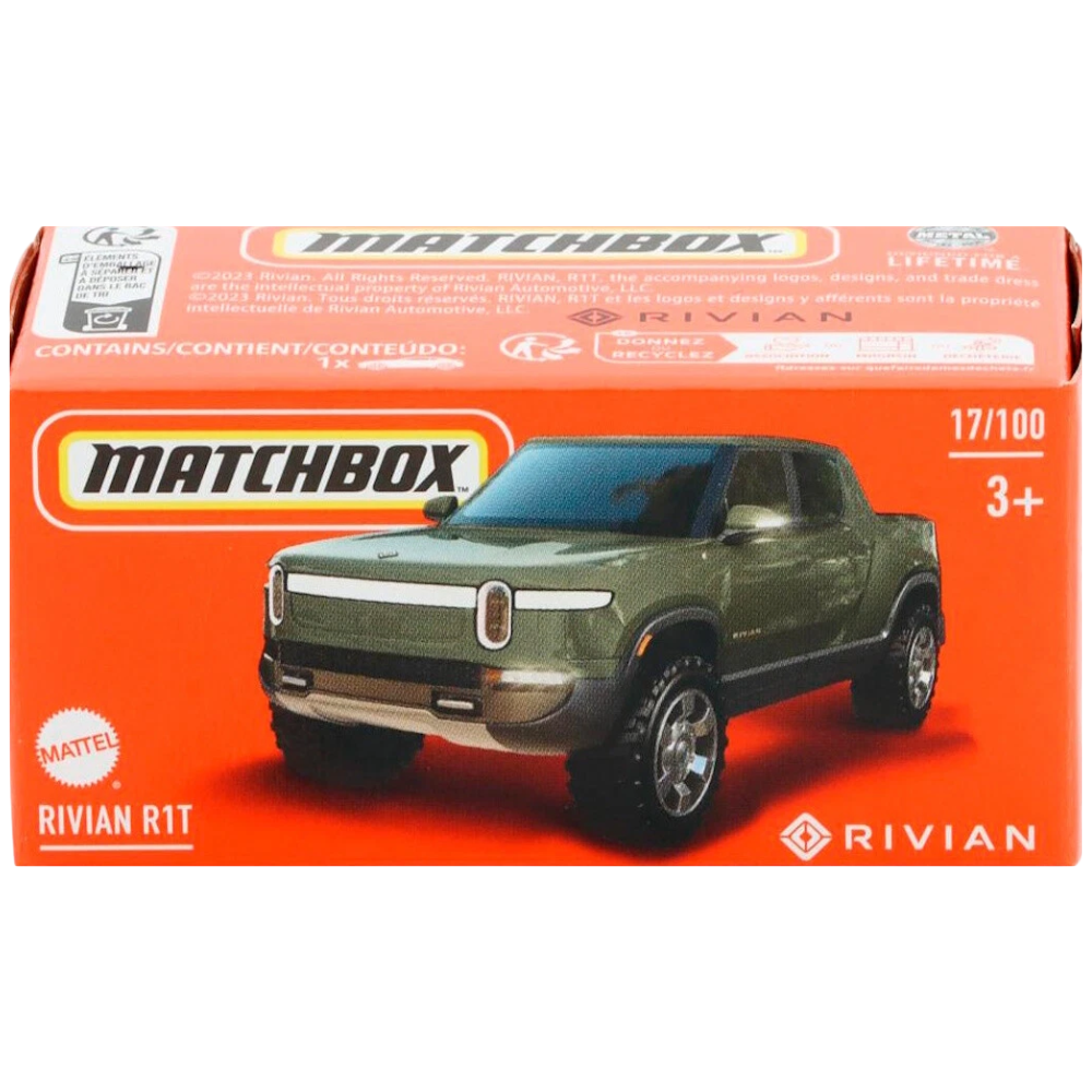 Matchbox 1:64 Diecast Rivian R1t Model Car Green Electric Pickup Truck Collectible New Toy