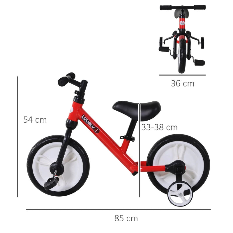 11" Kids Balance Bike with Removable Stabilizers, EVA Tires & Adjustable Seat, Ages 2-5