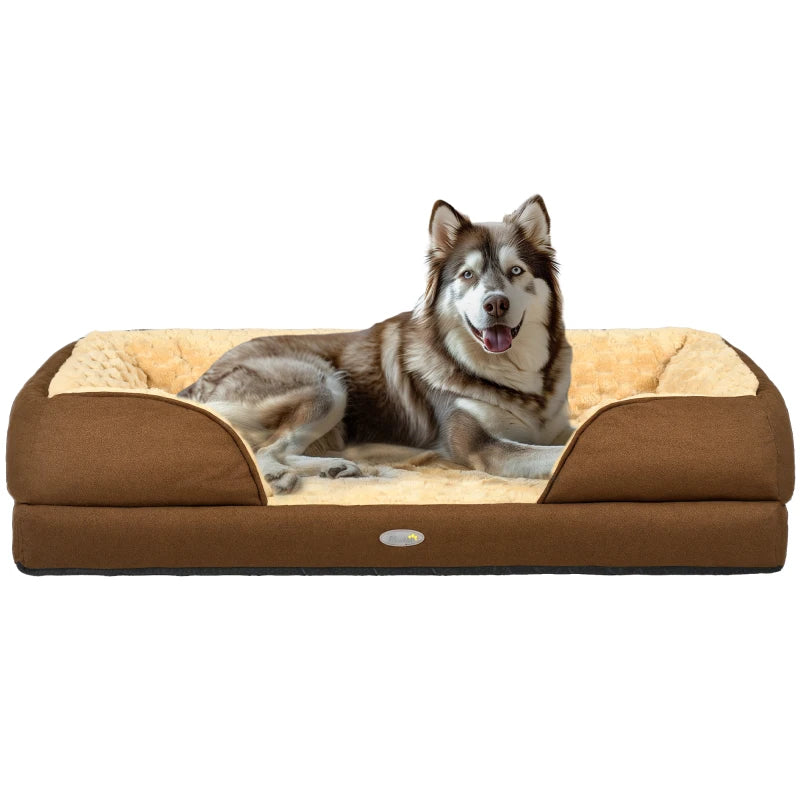 Calming Pet Bed with Non-Slip Base – Brown
