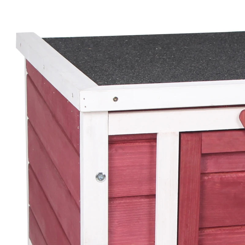 Wooden Rabbit Hutch 51x42x43cm – Red