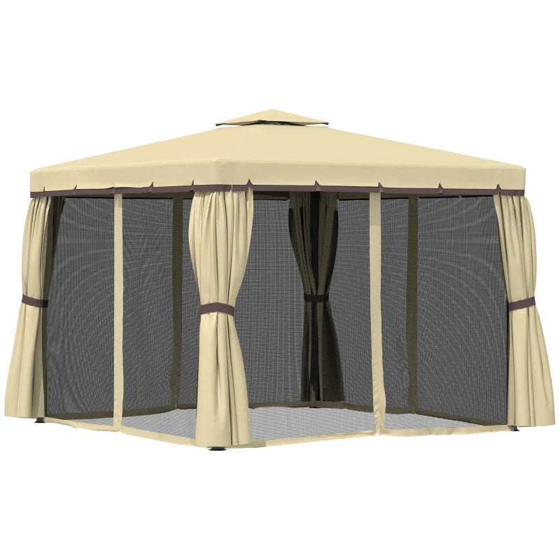 Garden Pavilion Tent Shelter with Mosquito Netting, Water Repellent Roof – 3x3m