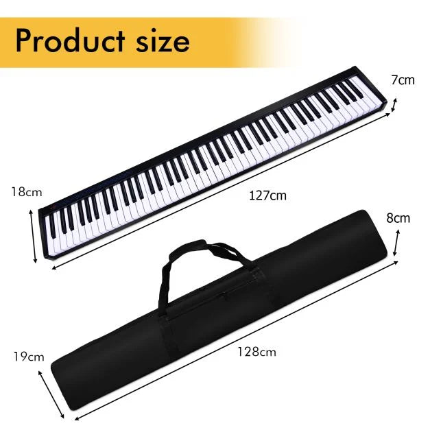 Portable 88-Key Electronic Piano, Suitable for Children Ages 3+, Digital Keyboard