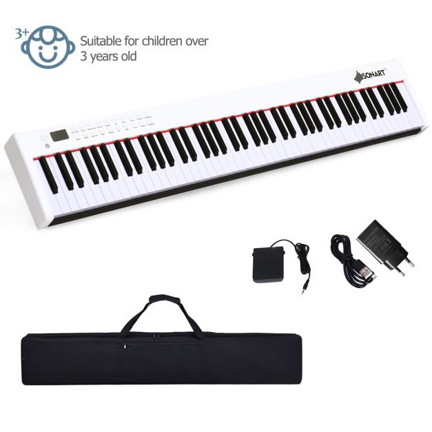 Portable Electronic Keyboard with Full-Size Weighted Keys, Digital Piano for All Ages