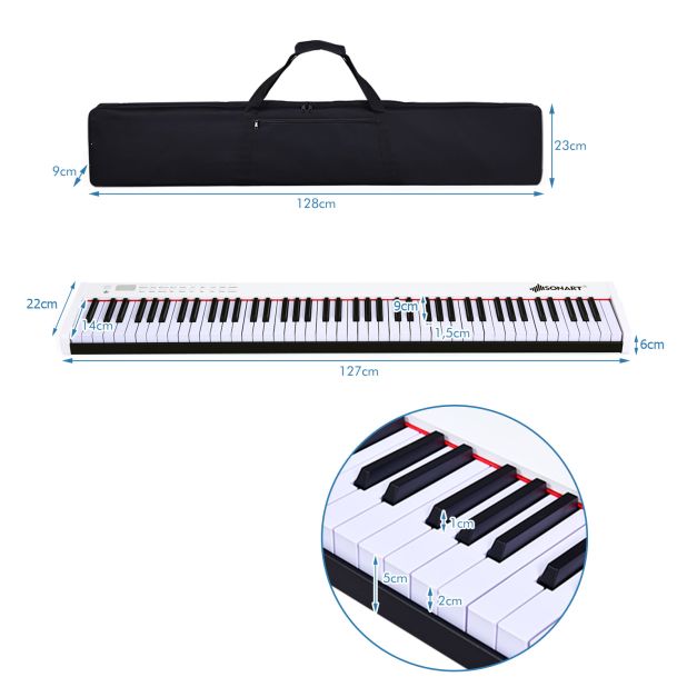 Portable Electronic Keyboard with Full-Size Weighted Keys, Digital Piano for All Ages