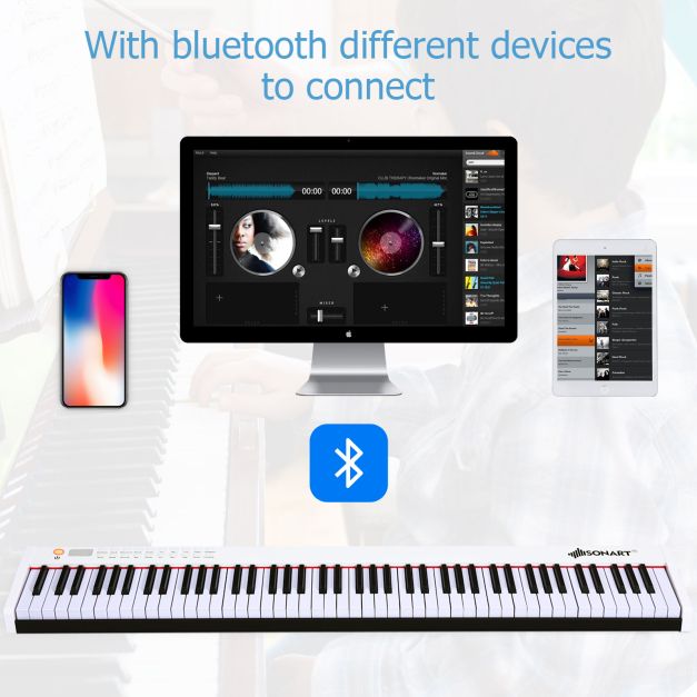 Portable Electronic Keyboard with Full-Size Weighted Keys, Digital Piano for All Ages