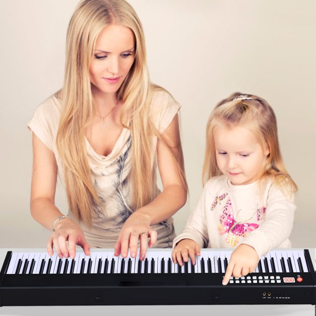 Portable Electronic Keyboard with Full-Size Weighted Keys, Digital Piano for All Ages