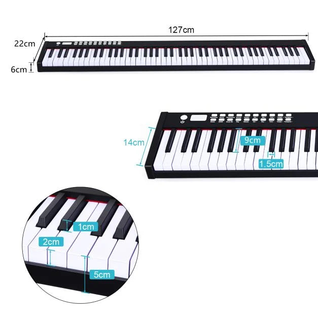 Portable Electronic Keyboard with Full-Size Weighted Keys, Digital Piano for All Ages