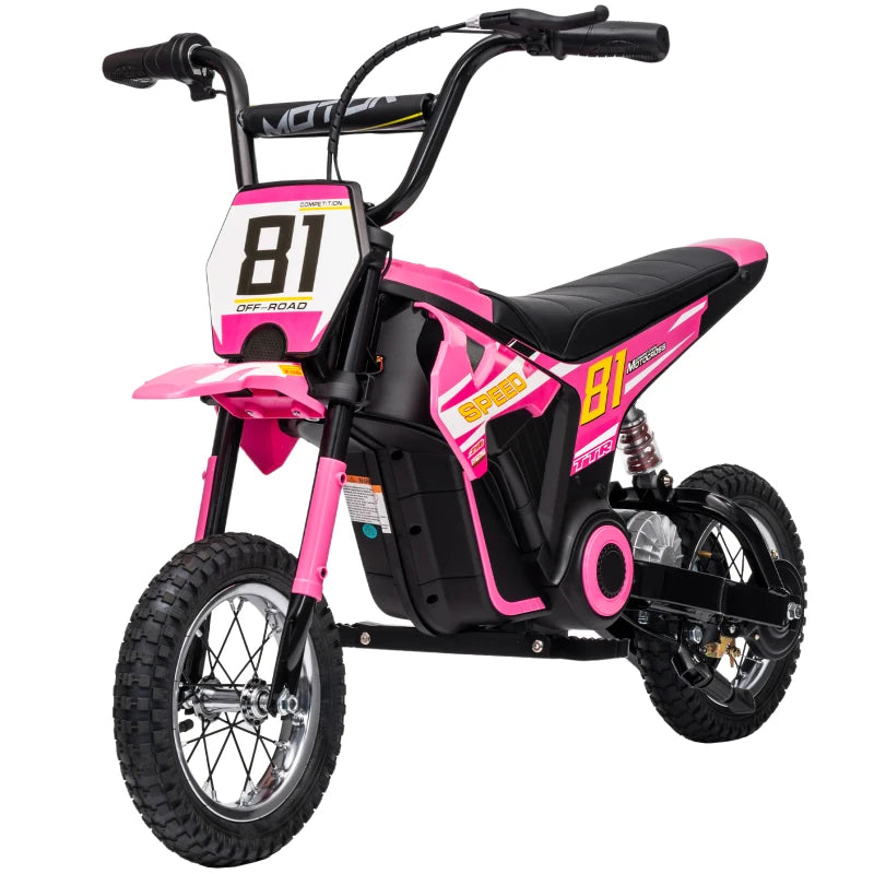 Ride-On Electric Dirt Bike for Kids 8–12, 24V Motor, 3 Speeds, Rear Suspension, Pink