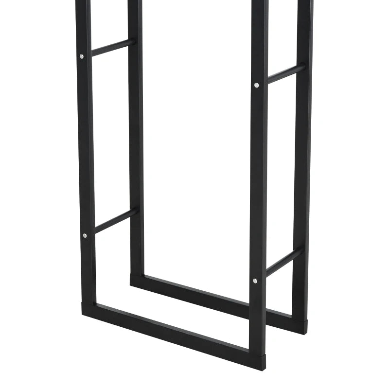 Rust-Resistant Firewood Storage Rack, Tall Metal Log Holder for Indoor or Outdoor Use